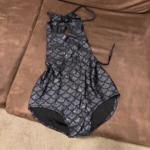 silver mermaid bodysuit